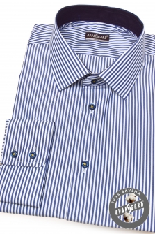 Pánská košile SLIM dl.rukáv - Modro-bílá