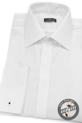 Pánská košile SLIM - krytá léga, MK - Bílá