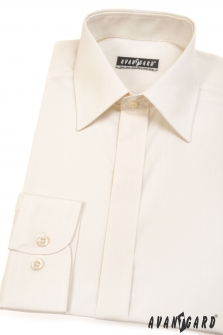 Pánská košile KLASIK s krytou légou - V2-smetanová