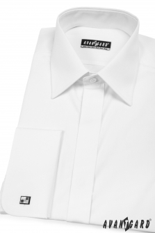 Pánská košile KLASIK MK - s krytou légou - V1-bílá