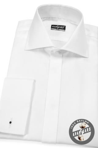 Pánská košile SLIM - krytá léga, MK - Bílá