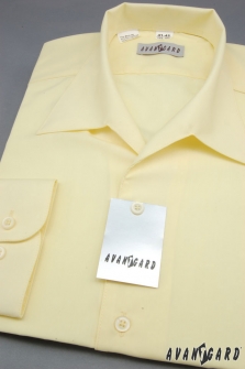 Pánská košile s rozhalenkou, dl.rukáv - V5-sv.žlutá