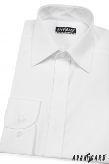 Pánská košile KLASIK s krytou légou - V1-bílá