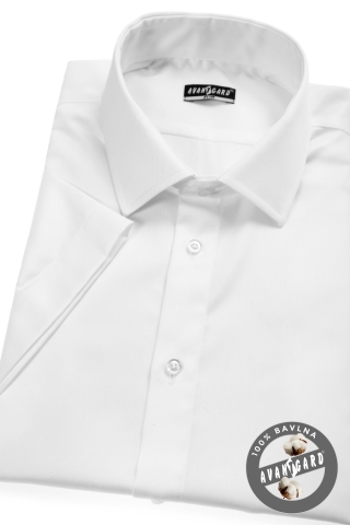 Pánská košile SLIM s krátkým rukávem - Bílá
