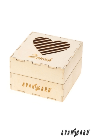 Dřevěná dárková krabička Ženich - Přírodní dřevo