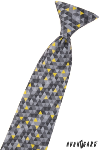 Chlapecká kravata - Šedá/žlutá, barva roku 2021
