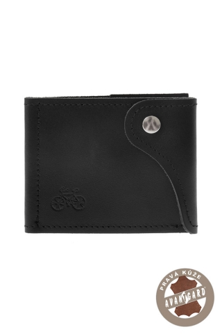 Pánská peněženka z pravé kůže - Černá/kolo