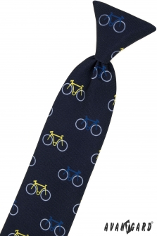 Chlapecká kravata - Modrá / vzor cyklistika