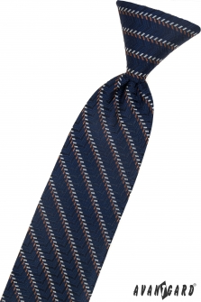 Chlapecká kravata - Modrá/hnědá