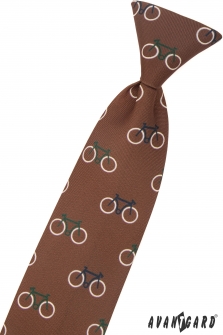 Chlapecká kravata - Béžová / vzor cyklistika