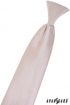 Chlapecká kravata - Pudrová/stříbrná