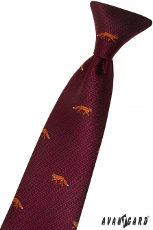 Chlapecká kravata - Bordó/liška